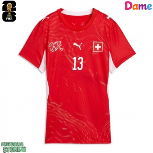 Schweiz Zeki Amdouni #23 Replika Hjemmebanetrøje Dame VM 2026 Kortærmet